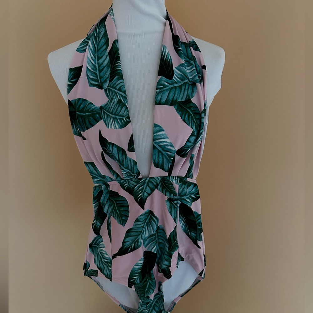 Tropical Print One Piece Bathing Suit